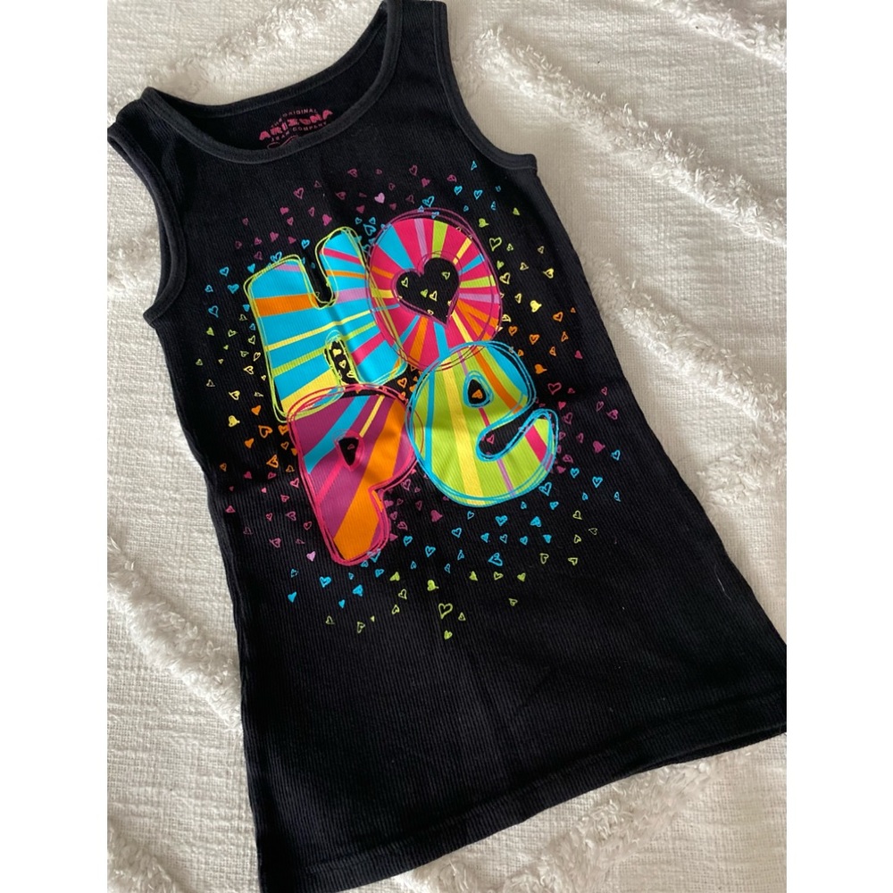ARIZONA BLACK HOPE RIBBED TANK TOP, 10/12 GIRLS NWOT